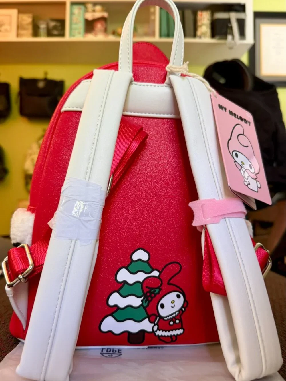 NWT Loungefly Sanrio My Melody Holiday Cosplay Mini Backpack Jingle Bell Red